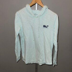 Vineyard Vines Long Sleeve Hooded T-Shirt Light Blue Women’s Medium